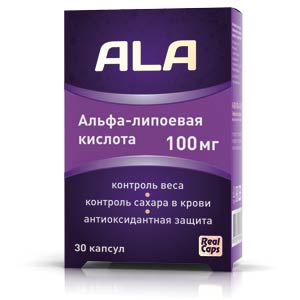 картинка Альфа-липоевая кислота (ALA) 100 мг интернет магазина RealCaps