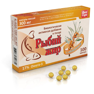 картинка Рыбий жир с облепихой интернет магазина RealCaps