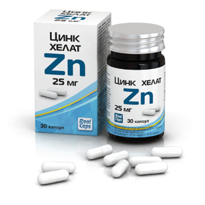 картинка Цинк хелат Zn 25 мг интернет магазина RealCaps